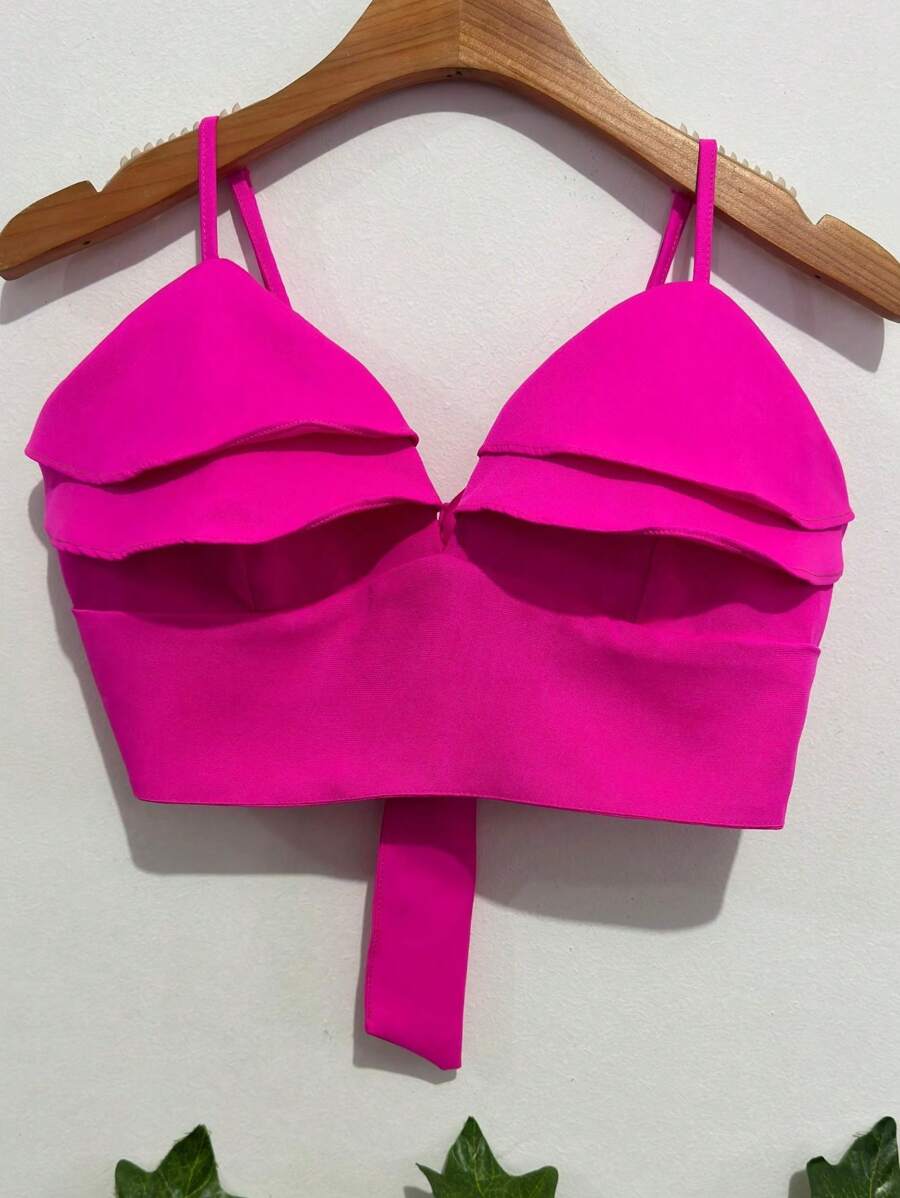 Women Tops - 玫紅色 - 查看 1