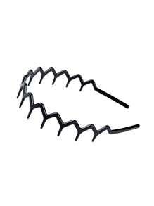 Zig Zag Black Plastic Sharks Tooth Hair Comb Headband For Women - Multicolor - View 5