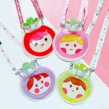 4入組可愛卡通蕃茄女孩印花加水暖水袋,可掛於脖子上,便攜,多功能手套暖器,適用於冬天 - 彩色 - 查看 4