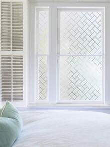 1 Roll Pattern Frosted Glass Window Film, Decorative Window Privacy Film, Stained Glass Window Sticker, Sun Blocking Static Clings Window Clings For Home Bathroom - Multicolor - View 4