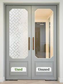 1 Roll Pattern Frosted Glass Window Film, Decorative Window Privacy Film, Stained Glass Window Sticker, Sun Blocking Static Clings Window Clings For Home Bathroom - Multicolor - View 3