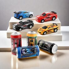 Electric Remote Control Miniature Soda Can Car Racing Model, 4-Way Wireless Car With Obstacles Compatible With Soda Cans - Multicolor - View 1