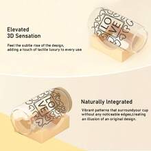 1 件可愛心形設計 Uv Dtf 杯套適用於 16 盎司玻璃杯,uv Dtf 杯套,玻璃杯杯套,杯子套,杯子玻璃貼紙,杯子貼花杯防水貼紙 Uv 轉印貼紙 - 黑與白 - 查看 2