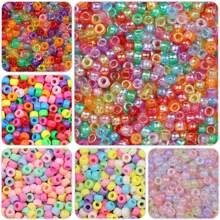 400pcs Acrylic Beads (0.6*0.9mm) Macaron Colored Horse Eye Shape Beads For Diy Bracelets & Necklaces, Jewelry Making Accessory - 400pcs - View 7
