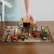 1pc Silicone Diatomaceous Earth Draining Mat, Wood & Spice Pattern, Water-Absorbing & Quick-Drying Mat, Coffee Drainage Mat, Kitchen Utensil Fast Drying Mat, Dining Mat - Multicolor - View 6