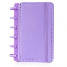 Caderno Inteligente Pequeno A6 Refil Folha Capa Disco Pautado Anotações Planejamento Notas Papelaria Fofa Colors - Roxo - Visão 3