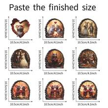 1PC 3D Valentine'S Day Mouse Hole Realistic Wall Sticker 1 PC Mouse Couple Wearing A Wedding Dress Wall Decals Water Proof Funny Wall Stickers For Living Room Bedroom Wall Decor(9 STYLE) - Multicolor - View 2