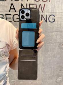 多槽卡片收納手機殼,黑色 - 黑色 - 查看 3