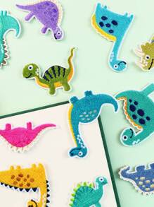 16pcs Dinosaur Series, Pterosaur, Tyrannosaurus Rex, Stegosaurus Design Cartoon Combination Diy Iron On/Sew On Patch, Suitable For Clothes, Bags, Hats And Other Items - Multicolor - View 6