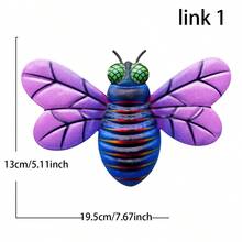 1入組戶外裝飾蜜蜂形狀的金屬飾品吊飾,有4種顏色可選,可掛在牆上或花園裡作為禮物 - 彩色 - 查看 2