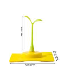 1入創意黃草形矽膠杯墊（隨機綠色植物圖案） - 黃色 - 查看 2