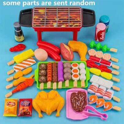 兒童假裝燒烤玩具套裝,附30種隨機顏色配件