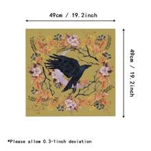 1pc Yellow Floral Moon Phase Change Flower, Mysterious And Noble Wicca Table Cloth For Decoration - Multicolor - View 3