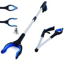 Reacher Grabber Tool, 32" Elderly Grabbers With Magnet, Lightweight Extra Long Handy Foldable Claw Grabber, Mobility Aid Reaching Assist Tool With Rotating Jaw For Trash Pick Up, Litter Picker, Arm Extension - Blue - View 2