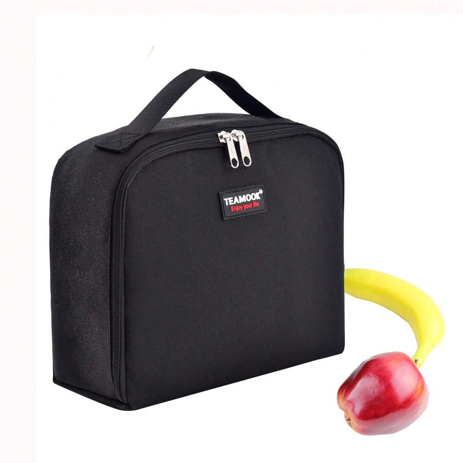 TEAMOOK Waterproof Large Capacity Insulated Lunch Bag, Soft Bento Box, Black Back To School Lunch Box Lunch Bag Back To School Supplies Bento Box Lunchbag Home Essentials Lunch Kit Cooler Box Lunchbox Bag - Black - View 1