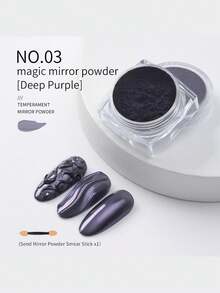 annies 1g/Pc Coffee Color Magic Mirror Powder For Nail Art, With Shiny Bronze, Deep Purple, Silver & Mirror Effect - Purple - View 2