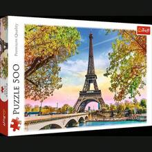 500 Piece Jigsaw Puzzles, Paris, France, Eiffel Tower In The Fall, Iconic Monuments, Adult Puzzles, Trefl 37330 - White - View 7