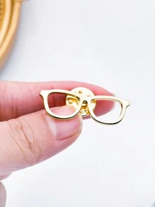 1pc Simple Glasses Metal Pin Brooch,Lanyard Lapel Coat Hat Bag Badge Jewelry Accessories Gifts For Doctor Optician Men Women,3 Colors