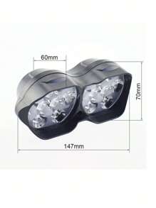Faro LED auxiliar luz delantera gemelo de 18 LED de gran potencia para coche moto bicicleta electrica - Negro - Ver 4