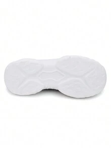 女士真皮厚底增高輕便休閒厚底鞋，新款式，綁帶式，網眼，拼色，柔軟大底運動鞋 - 綠色 - 查看 6