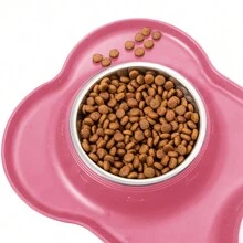 1 Miếng Thép không gỉ Giường đôi tiêu chuẩn Bát Chống tràn Máy nuôi thú cưng Với Không trượt Tấm lót , Đối với Chó Và Mèo , Nhiều loại Kích thước - Hồng - Xem 6