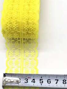 Ls001 新設計繽紛、透明、無彈力花邊修飾裁縫配件,適用於diy服裝、內衣、沙發、窗簾裝飾/長度：1000cm/寬度：4.5cm - 芥末黃 - 查看 4