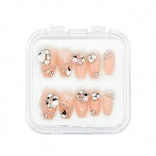 LASHIDOL Hình dán nghệ thuật móng tay , Đẹp Và Bền chặt , Lâu dài , Nâng cao Đồ treo , Lung linh , Hoàn chỉnh Bộ , Phong cách châu Âu Với Pha lê , Phù hợp Với Thạch Gel , Thích hợp Đối với Hằng ngày - Hồng - Xem 5