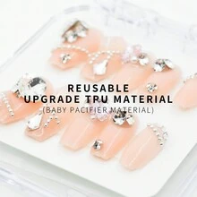 LASHIDOL Hình dán nghệ thuật móng tay , Đẹp Và Bền chặt , Lâu dài , Nâng cao Đồ treo , Lung linh , Hoàn chỉnh Bộ , Phong cách châu Âu Với Pha lê , Phù hợp Với Thạch Gel , Thích hợp Đối với Hằng ngày - Hồng - Xem 4