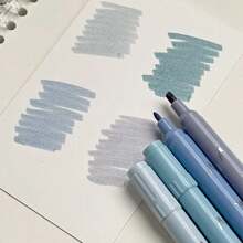 4 件套新品马克笔套装，极具吸引力的荧光笔，适合子弹日记 - 紫色 - 查看 3