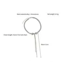 1條閃亮鑲嵌水晶設計項鍊,適合女性在情人節、夜店、聖誕節、感恩節、教師節、母親節、婚禮、派對和其他場合佩戴 - 銀色 - 查看 5