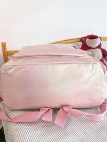 粉色时尚大容量笔记本电脑背包轻便休闲背包，适合旅行、工作、徒步旅行、防水大学书包校园电脑背包，可装学校用品或节日礼物 - 粉色 - 查看 4