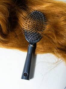 1pc Easy To Clean Oval Air Cushion Brush, Medium Size, Scalp Massaging With Airbag, Suitable For All Hair Types/Styles, Convenient For Bathroom, Dressing Table And As A Gift For Friends - Grey - View 8