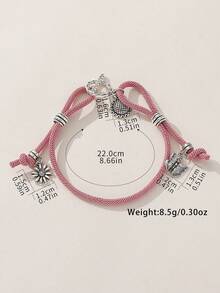 1入組diy時尚鄉村風格向日葵蝴蝶裝飾垂墜手鍊手工情侶手鍊,適用於情人節,約會,派對,夜店,日常穿著 - 向日葵蝴蝶手鍊 - 查看 9