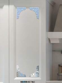 4pcs Floral Pattern Acrylic Mirror Stickers, Valentine'S Day Gift, For Bedroom And Living Room Decoration - Transparent Color - View 1