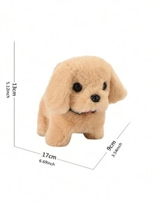 1pc Multicolor Cartoon Plush Electric Dog Toy For Kids, With Optional Small Size Collar, Pure & Patch Color Combo, Droopy Ears & Long Tail Design, Simulation Long Plush Material, Electric Battery-Operated Dog Toy With Barking Sound And Wiggling Tail, Resembling Teddy, Golden Retriever, Maltese, Pomeranian, Chihuahua, Schnauzer, West Highland White Terrier, Poodle, Afghan Hound, Puppy-Like Realistic Stuffed Animal Toy, Great Choice Of Xmas/New Year/Birthday Gift For Boys And Girls Aged 3+Boys Christmas Gift, Small Plush