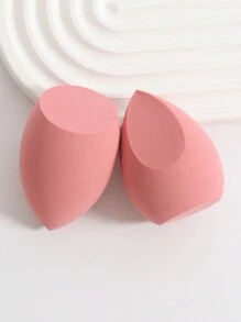 2pcs Beauty Makeup Blender Sponge For Liquid, Cream, And Powder Foundation, Multi-Color, Latex-Free, Dry And Wet Use Foundation Cream, Suitable For All Skin Types - Multicolor - View 1