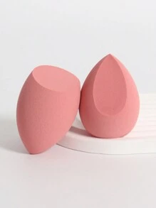 2pcs Beauty Makeup Blender Sponge For Liquid, Cream, And Powder Foundation, Multi-Color, Latex-Free, Dry And Wet Use Foundation Cream, Suitable For All Skin Types - Multicolor - View 3