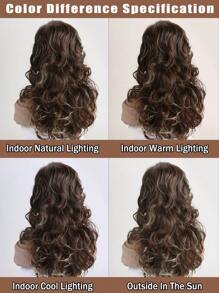 20 Inch Women's Fashion Wavy Ombre Synthetic Wig With Bangs, Fluffy Natural Look, Suitable For Daily Wear, Festivals, Weddings, Parties, Halloween - Multicolor - View 7