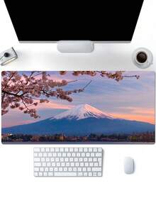 1pc Anti-Slip Game And Work Mouse Pad, 4 Sizes Available - Coral Pink - View 1