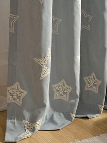 1pc Embroidered Semi-Blackout Curtain - Grey - View 2