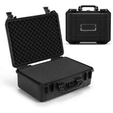 Portable Box, Security Box With 3 Sponges, PP Case, Handle, Document Box For Travel, Camping (47 X 37 X 18 Cm) - 黑色 - 查看 1