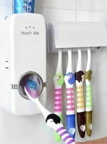 Porta Escova De Dente e Pasta Dispenser Pasta de Dente - Branco - Visão 2
