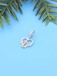 1件簡約的925純銀心形天使翅膀永遠留在我心中的父女吊墜珠子diy共同紀念父親節生日禮物 - Q2933 - 查看 2