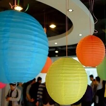 12 Inch White Paper Lantern, Wedding Party Decoration, Hanging Lantern Decoration For Engagement, Baby Shower, Birthday Party - Grey - View 8