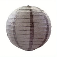 12 Inch White Paper Lantern, Wedding Party Decoration, Hanging Lantern Decoration For Engagement, Baby Shower, Birthday Party - Grey - View 2