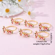 6pcs Valentine's Day Letter LOVE Napkin Rings Table Decoration - Multicolor - View 3
