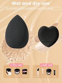 10支化妆刷套装+7个化妆粉扑+3个化妆海绵+1个清洁刷，化妆刷套装，化妆刷套装，化妆刷组合，化妆刷套装，全套化妆工具，化妆刷套装，全套化妆工具，化妆刷套装，化妆刷套装，化妆礼盒套装 - 彩色 - 查看 5