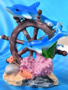 1pc Dolphin Garden Decor For Aquarium, Fish Tank Landscape Decoration - Multicolor - View 3