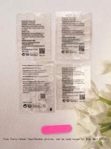 24pcs Romantic Gradient Sparkle & Floral Pattern Nail Tips + 1pc Nail File + 1pc Jelly Gel Press On Nails Nail Supplies - Green - View 6