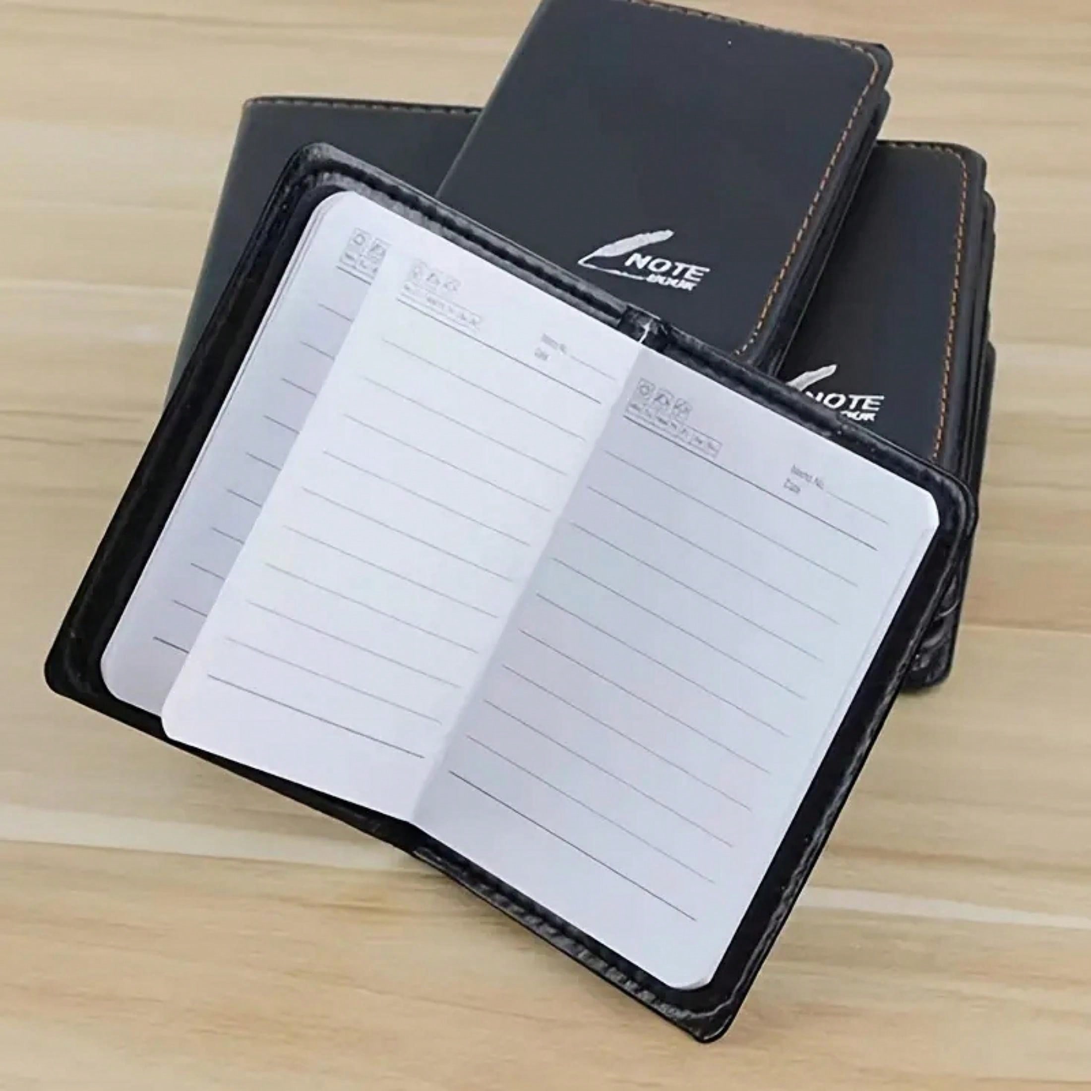 1pc Pocket Mini Notebook Memo Pad (60 Sheets) With Simulated Leather